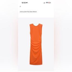 Elegant Orange shoulder pad  Dress
